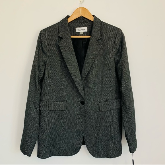 Calvin Klein Jackets & Coats Calvin Klein Herringbone Blazer Jacket
